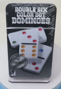 DOPPEL SECHS FARBIGE DOTDOMINOES - 28 DOMINOES - Bild 1 von 2