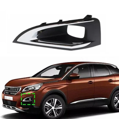 Parachoques izquierdo luz antiniebla bisel cubierta rejilla embellecedor marco para Peugeot 3008 P84 2016-19 Foto 1 de 4