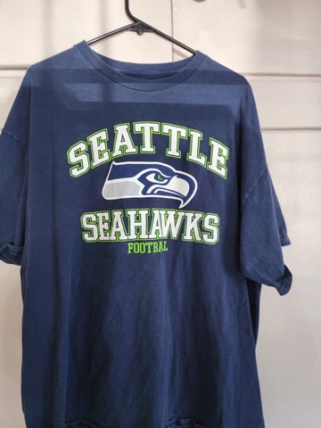 Seattle Seahawks T-Shirt Adult Men 2XL Dark Blue NFL Team Apparel Short Sleeve Cover