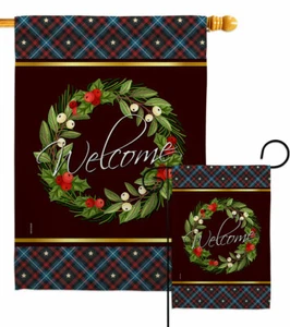 Christmas Berry Wreath Garden Flag Sweet Home Expression Decorative House Banner - Picture 1 of 17