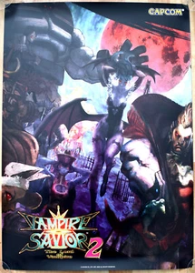 Vampire Savior 2 RARE PS1 51.5cm x 73cm Japanese CAPCOM Promotional Poster - Picture 1 of 1