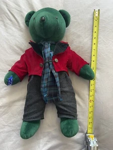 Teddy Bear Vintage 1993 Velvet, Wool, Cotton, Coat & Tails Ascot & Pants - Picture 1 of 11
