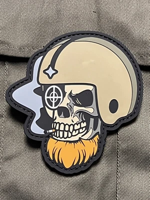 FOSTEX PVC 3D Klett-Abzeichen Groß Patch Emblem „SKULL PILOT“ AIRSOFT BW US-ARMY