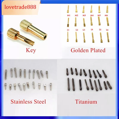 12Pcs Dental Endo Root Canal Screw Post Conical Refills Golden/Titanium/Steel - Image 1 of 2