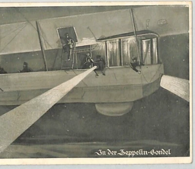 GERMANY ZEPPELIN WW1 Postcard *GONDOLA* Celle 1915 Used Military AIR RAID XZ14 - Image 1 of 4