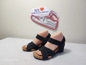 ADRIANNE  VITTADINE  Women's Sandals Wedge Black Elastic Size 7.5 M - Picture 1 of 9