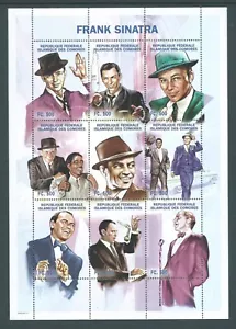 COMORO ISLANDS 1998 Michel 1302/10 Ann of Frank Sinatra's Death u/m cat 22 euros - Picture 1 of 1