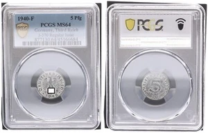 5 Pfennig 1940 F J.370 Currency Coin PCGS MS64 86137 - Picture 1 of 1