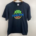 Fruit Of The Loom Unisex Graphic T-Shirt Size L Black Neon Daytona Beach Graphic