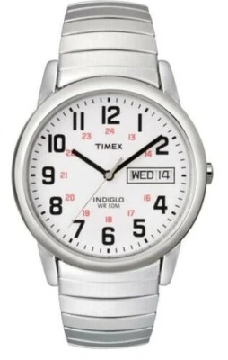 Timex da Uomo Facile Lettore Indiglo Estensore Orologio 35mm Impermeabile T20461 - Immagine 1 di 3