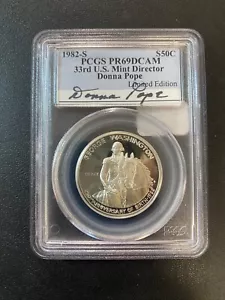 1982 S WASHINGTON COMMEMORATIVE HALF DOLLAR PCGS PR-69 DCAM - DONNA - SLAB - 50C - Picture 1 of 2