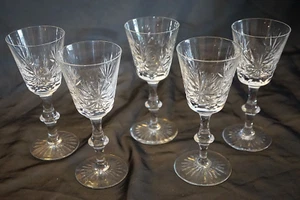 EDINBURGH CRYSTAL "STAR OF EDINBURGH" 5 WHITE WINE GLASSES 6 3/8" EUC - Picture 1 of 24