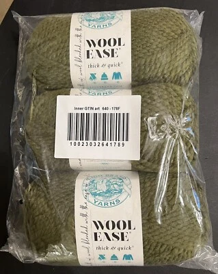 Lion Brand Yarn 640-178F Wool-Ease Thick & Quick Yarn, Cilantro Package Of 3 - Image 1 of 4