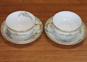 Noritake China - Alicia - Flat Cup & Saucer Sets - TWO - 2 - - Picture 1 of 5