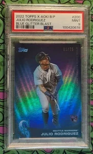 JULIO RODRIGUEZ 💎 RC Blue Glitter Blast 1/75 💎 2022 Topps X Steve Aoki 200 /75 - Picture 1 of 4