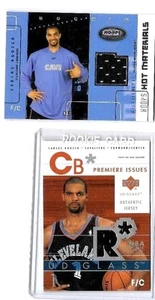 LOTE DE (3) DIFERENTES CAMISETAS DE NOVATO CARLOS BOOZER + 3 TARJETAS DE JERSEY USADAS JUEGO - Imagen 1 de 4