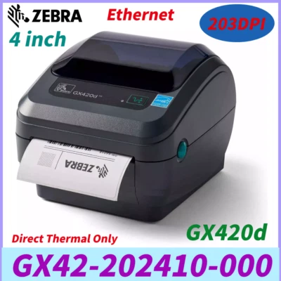 Zebra GX420d Direct Thermal Desktop Printer Print Ethernet GX42-202410-000 - Image 1 of 4