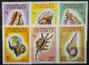 1962 Komoren, Serie Meeresschnecken, postfrisch/MNH, MiNr. 42/47, ME 30,- - Bild 1 von 1