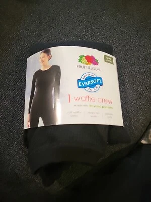 Camisa Fruit of the Loom EverSoft para mujer Waffle Crew talla X-grande 16-18 negra NUEVA Foto 1 de 4