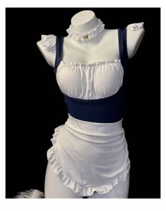 Französisches Dienstmädchen Kleid Kostüm mit Halsband Free Size - Bild 1 von 6