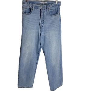 Levis Jeans Women Ribcage Straight Ankle Blue Denim 5 Pocket Jean Size 30 - Picture 1 of 5