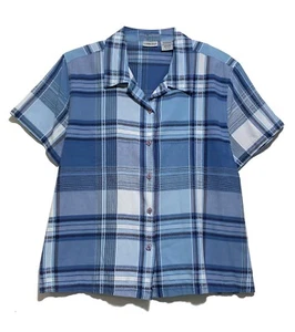 Camisa abotonada con estampado a cuadros Cabin Creek, Shades of Blue, talla XL - Imagen 1 de 3