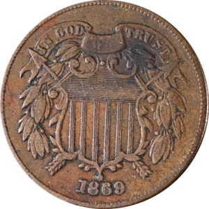 1869 Two (2) Cent Piece Great Deals From The Executive Coin Company - Picture 1 of 2