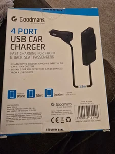 Goodmans 4 Port USB In-Car Charger - Zdjęcie 1 z 2