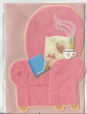 NUEVO GET WELL Card 4x6 Sillón Malva con Taza de Té - Espero que te sientas mejor Foto 1 de 2