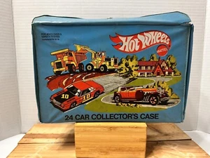 VTG 80s HOT WHEELS 24 Car Collectors CARRY CASE W/25 CARS HWs,Mtchbx &Majret Mix - Picture 1 of 24