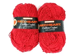 Lote de 2 madejas corazón rojo hilo algodón hilo capri geranio #908 rojo - Imagen 1 de 4