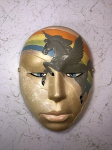 Mask - Rainbow & Pegasus - Ceramic - Unique - Wall Art Deco - Unicorn - Picture 1 of 8