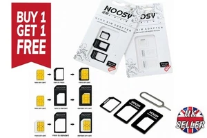 4 IN 1 PACK NANO TO MICRO & STANDARD SIM CARD ADAPTER - Picture 1 of 2