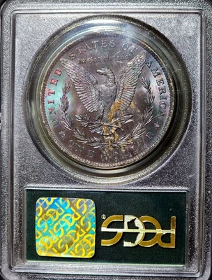 1884-O Morgan Silver Dollar MS64 PCGS  CAC Rainbow Toned Coin OGH Old Holder CH - Image 1 of 4