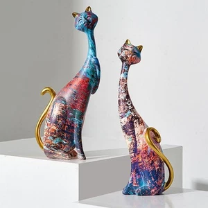 1Pcs European style oil painting couple cat animal ornaments, living room TV cab - Picture 1 of 15