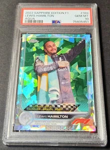Lewis Hamilton Sapphire 2022 Topps Chrome Formula 1 Aqua /99 F1 #169 PSA 10 - Picture 1 of 2