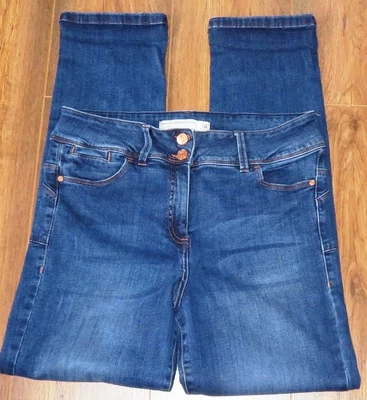 Womens🦋NEXT🦋blue stretch WAIST ENHANCER slim leg denim jeans size 14R - Image 1 of 4