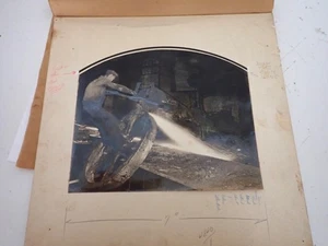 Antique Vint. Stereoview Photograph Still Mill Worker Detroit Grinding Wheel Co - Picture 1 of 9