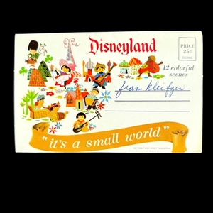 Its A Small World Postcard Foldout Folder Colorful Scenes at Disneyland 60s-70s - Picture 1 of 6