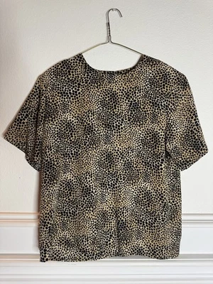 Top Liz Baker Vintage Leopardo Guepardo Estampado Animal Mujer 12P Informal Carrera Foto 1 de 4
