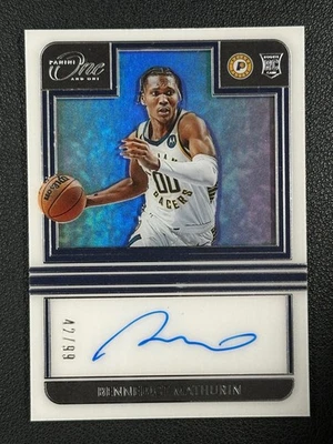 2022 Panini One and One Rookie Autographs Bennedict Mathurin Auto 42/99#Z - Image 1 of 2