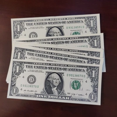 One Dollar BillS 2009 Uncirculated Sequential Order (21) WITH INK SMEAR ERRORS - Image 1 of 4