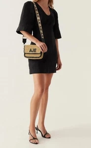 Aje Twisted Mini Dress Black Size AU 8 US US 4 New rrp $495 - Picture 1 of 10