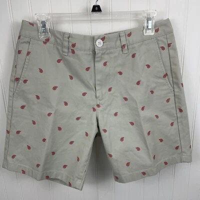 Мужские шорты хаки Bonobos с маленьким красным принтом пейсли 30x7 - Изображение 1 из 4