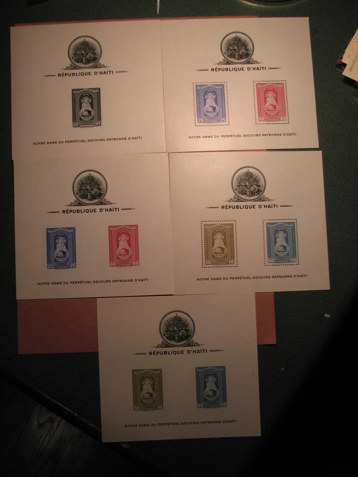 Haiti Stamp Scott# C19-21 Perf. & Imperf. Our Lady of Perpetual MLH CV 85.00 L9 - Image 1 of 2