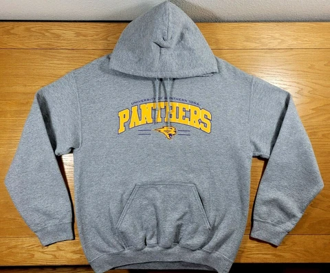 NORTHERN IOWA PANTHERS Logo Gray UNI Hooded Sweatshirt Hoodie M Men's Medium Cover