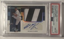 Wilmer Flores 2023 Panini Three and Two Silver Rookie Auto Patch RPA 1/8 PSA 8