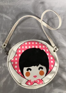 Vintage 60's Merry Made Round White Vinyl Plastic Girls Childs Should Bag Purse - Picture 1 of 6
