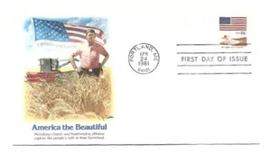 1890 18c Flag/waves of Grain Fleetwood FDC - Picture 1 of 1