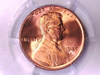 1985 D Lincoln Memorial Cent Penny PCGS MS 67 RD 38067051 - Image 1 of 3